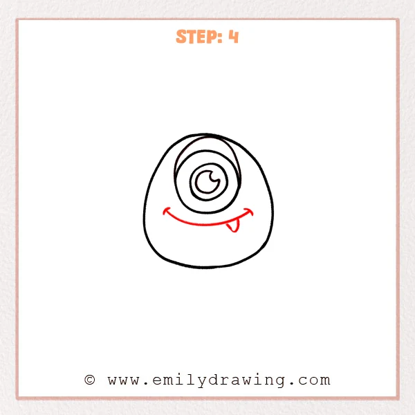 how to draw a mike wazowski - Step 4